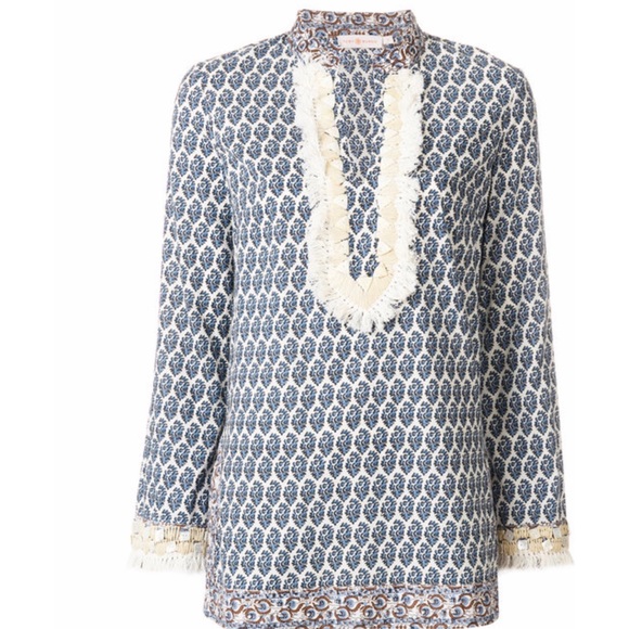 Tory Burch Embellished Tunic in Ellise Paisley - Picture 4 of 7